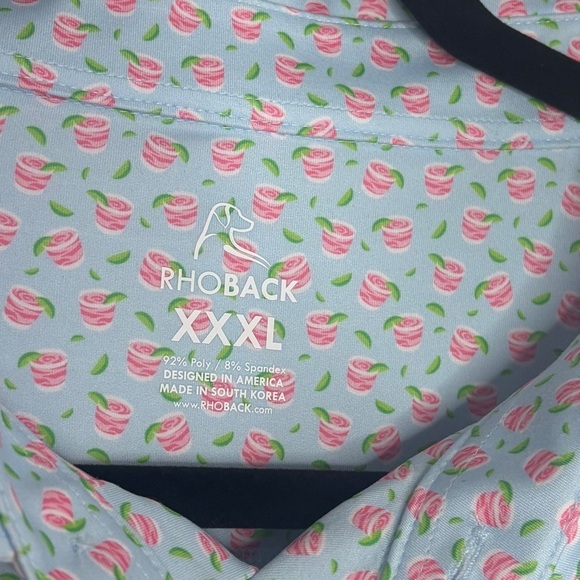 Men's Short Sleeve Performance Polo Pink Cocktail Drink Size XXXL Golf - Picture 8 of 8